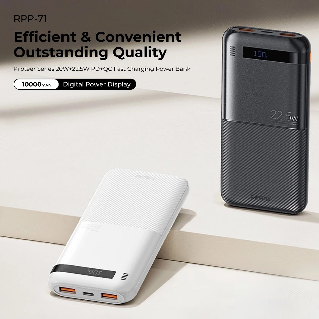 REMAX RPP-71 10,000mAh / RPP-72 20,000mAh Piloteer Series 20W+22.5W PD ...