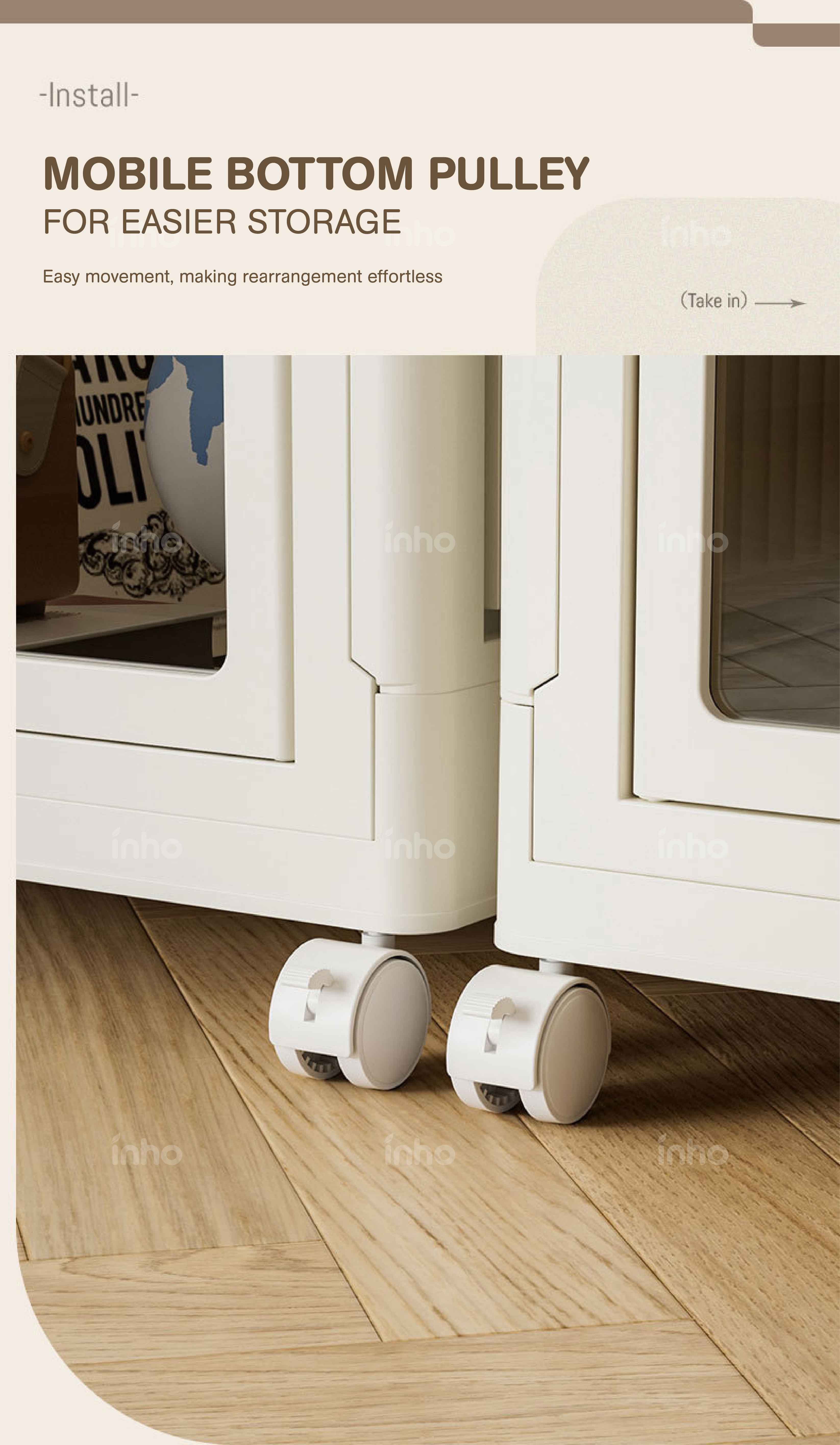INHO L55/65cm Multifunction Moveable Stackable Storage Cabinet Modern ...