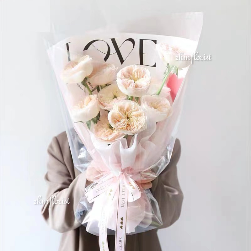 (10PCS) RED HEART Flower Wrapping Paper Bouquet Gift Florist Wrap ...