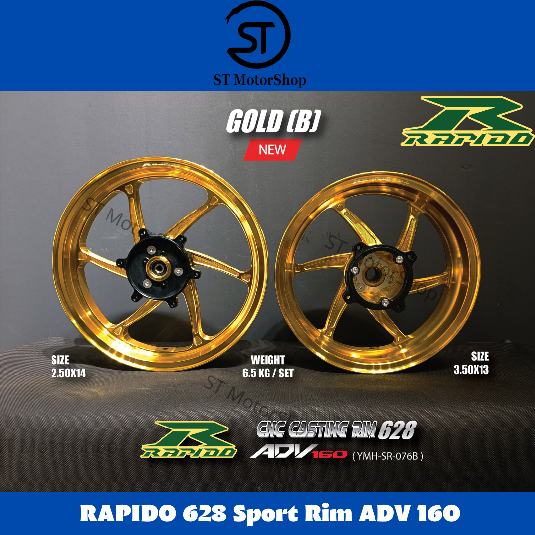 RAPIDO ADV 160 Sport Rim 628 CNC Casting Front 250*14 Rear 350*13 Depan ...