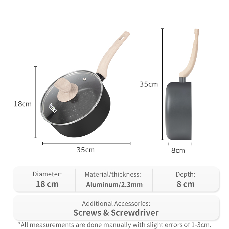 Simplus 18cm Saucepan With Lid | 18cm Diameter | Non-Stick | PFOA-Free ...