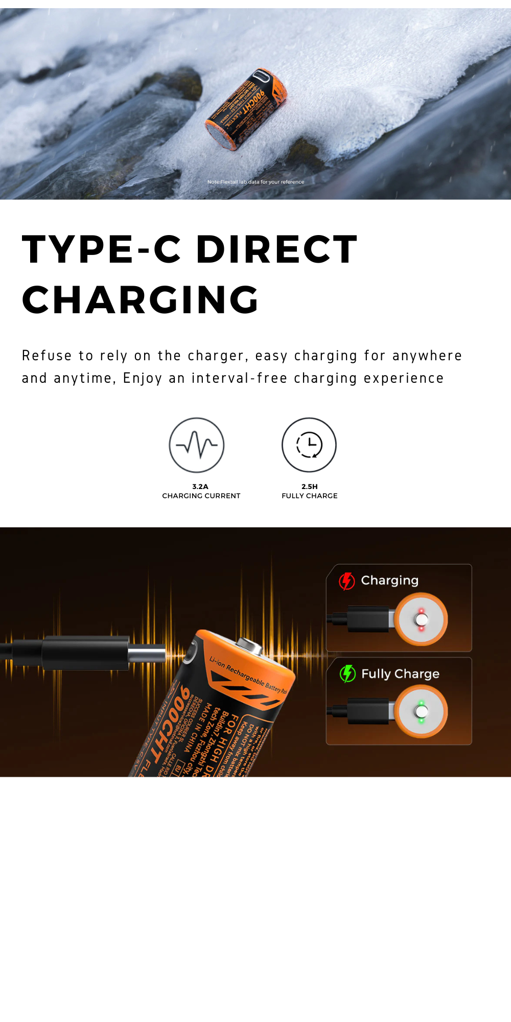 FLEXTAIL ZERO BATTERY - High Performance RCR123A Li-ion Rechargeble ...