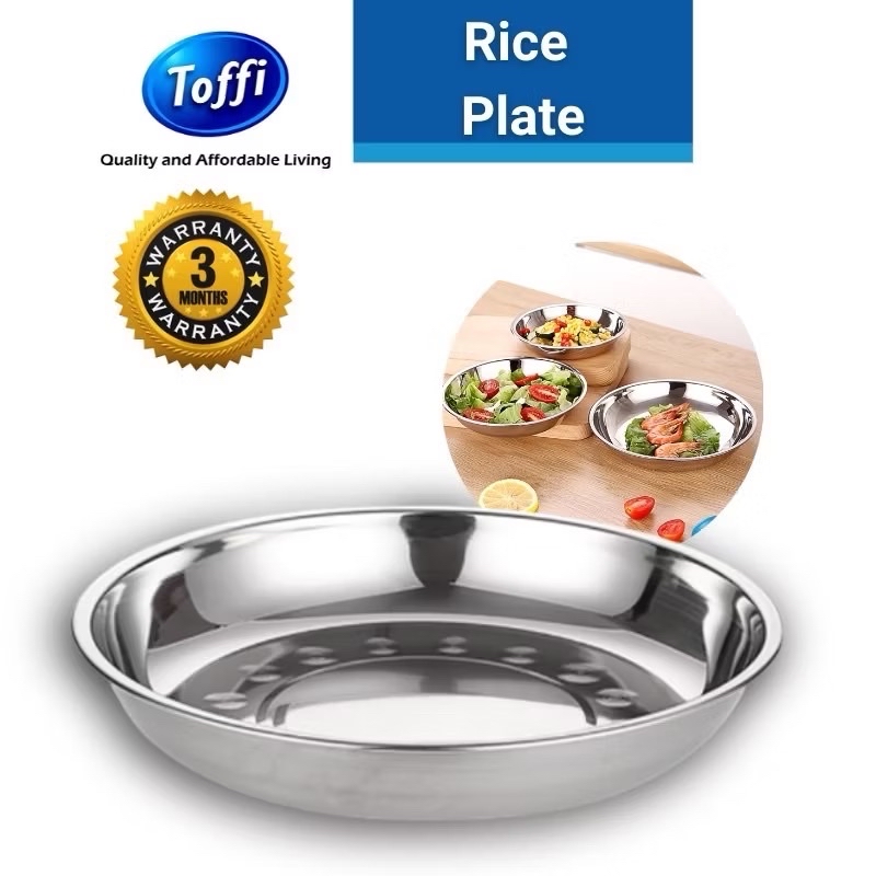 TOFFI S/Steel Rice Plate/Pingan Makan/Hidang/Plate | Shopee Malaysia