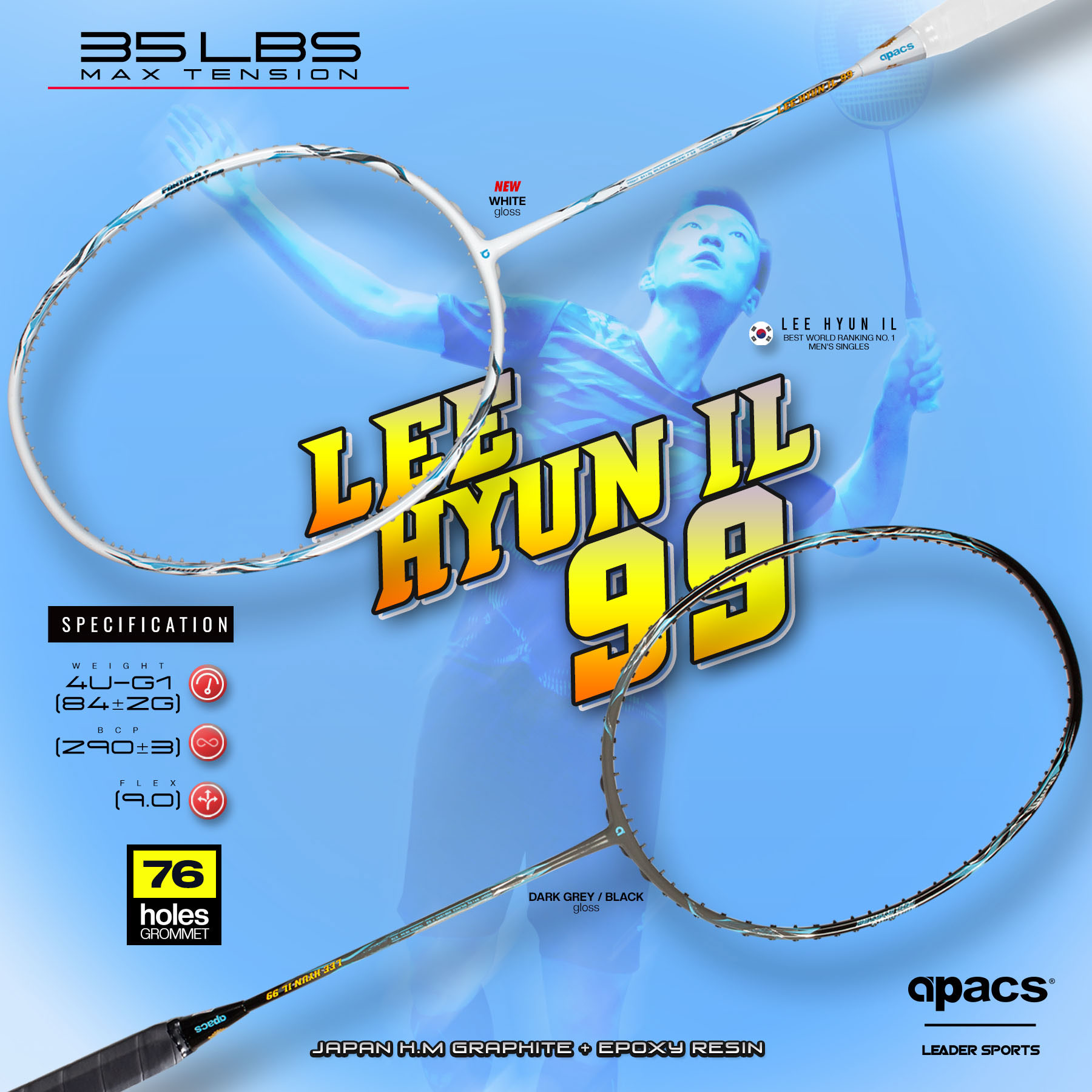 (FREE GIFTS) APACS BADMINTON RACKET LEE HYUN IL 99 | Shopee Malaysia
