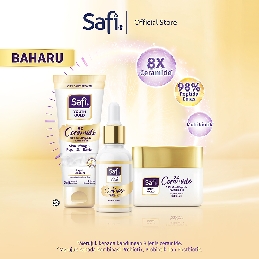 SAFI Youth Gold 8X Ceramide Repair Cleanser 100g | Youthful Skin ...