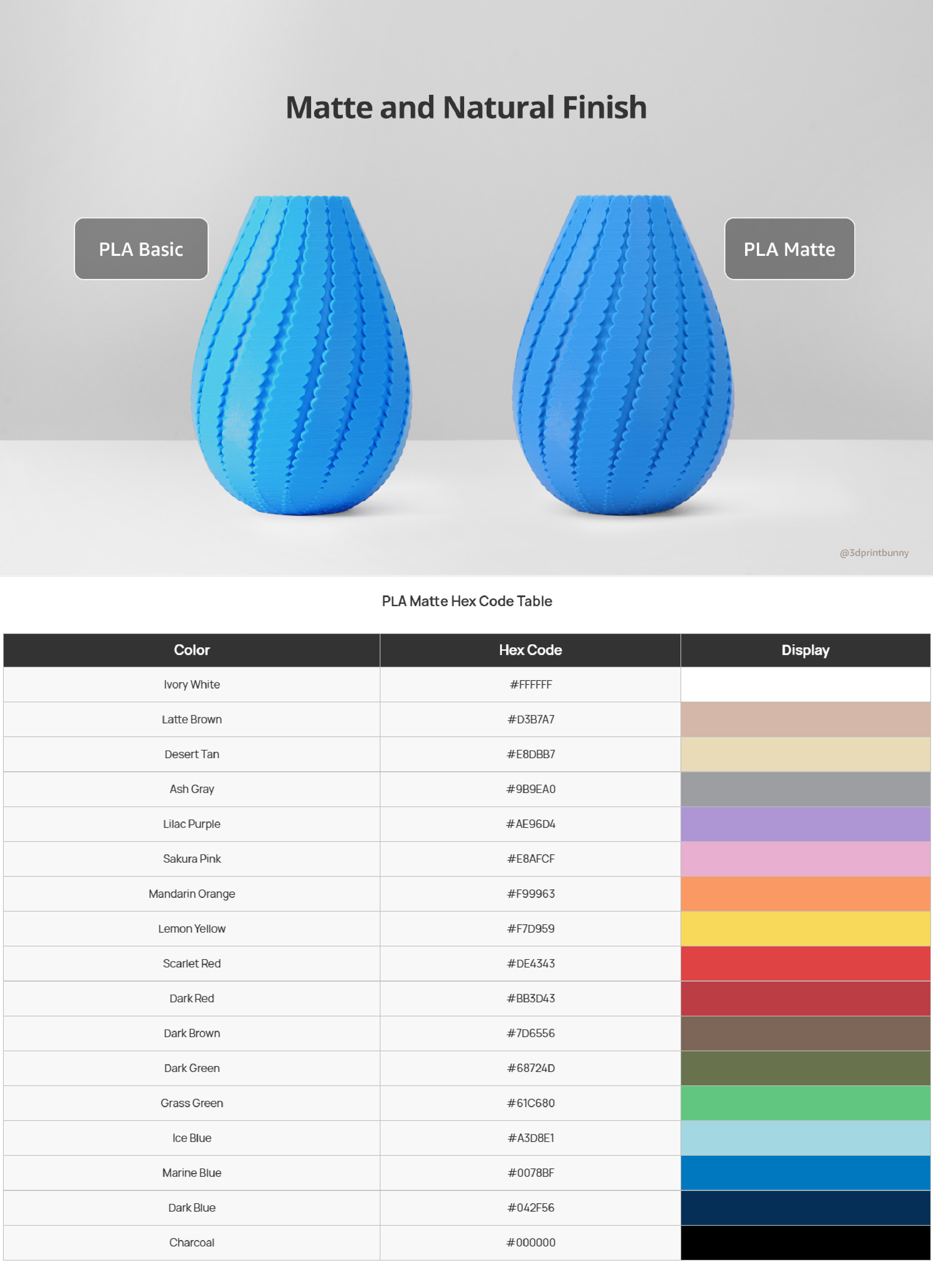 Bambu Lab PLA Matte - 3D Printer Filament 1KG Refill / With Spool ...