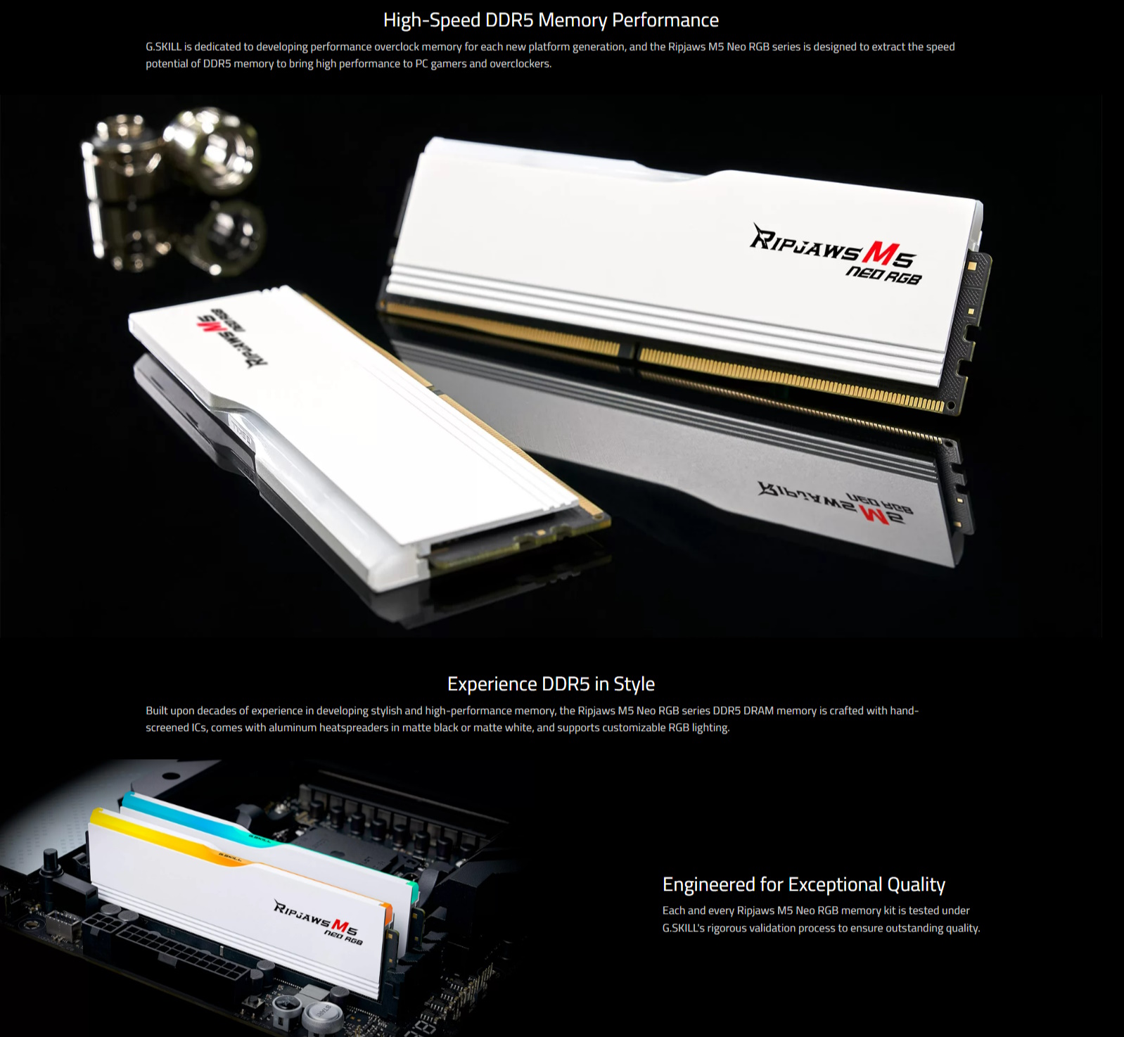 TMT G.Skill M5 NEO RGB DDR5 Desktop RAM Kit (16GBx2/32GBx2) 6000MT/s ...