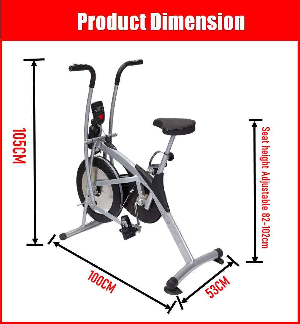 Dual Action Air Bike Upper & Lower Body Workout Indoor Cycles Exercise ...