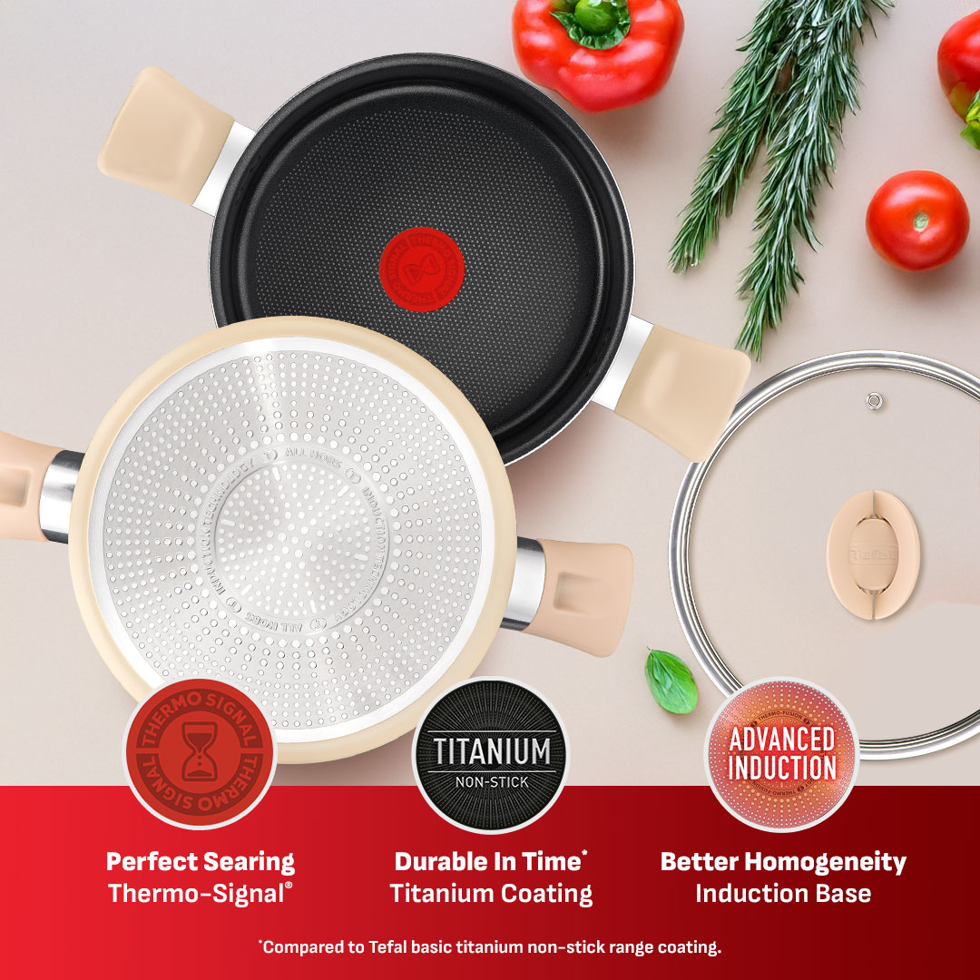 Tefal Cookware Blossom Shallow pan 24cm w/lid(Non-stick Cookware ...