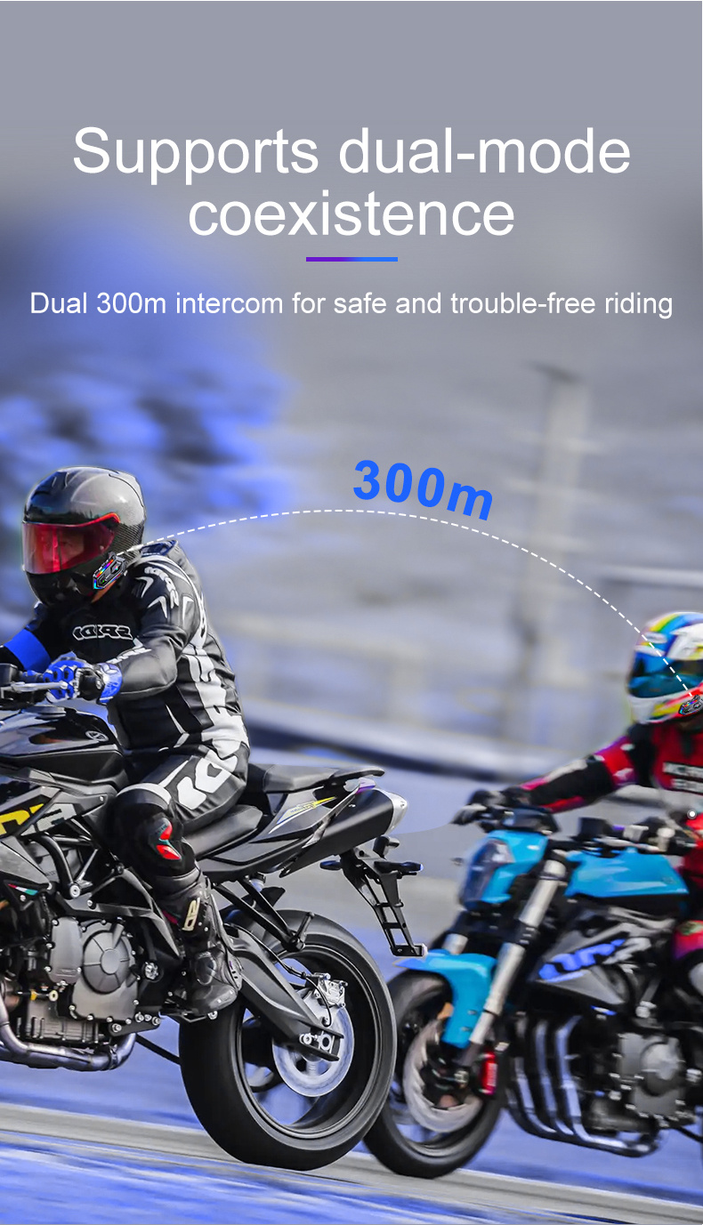 Y20 MAX Motorcycle Helmet Bluetooth Headset Intercom With Mixing - View #3