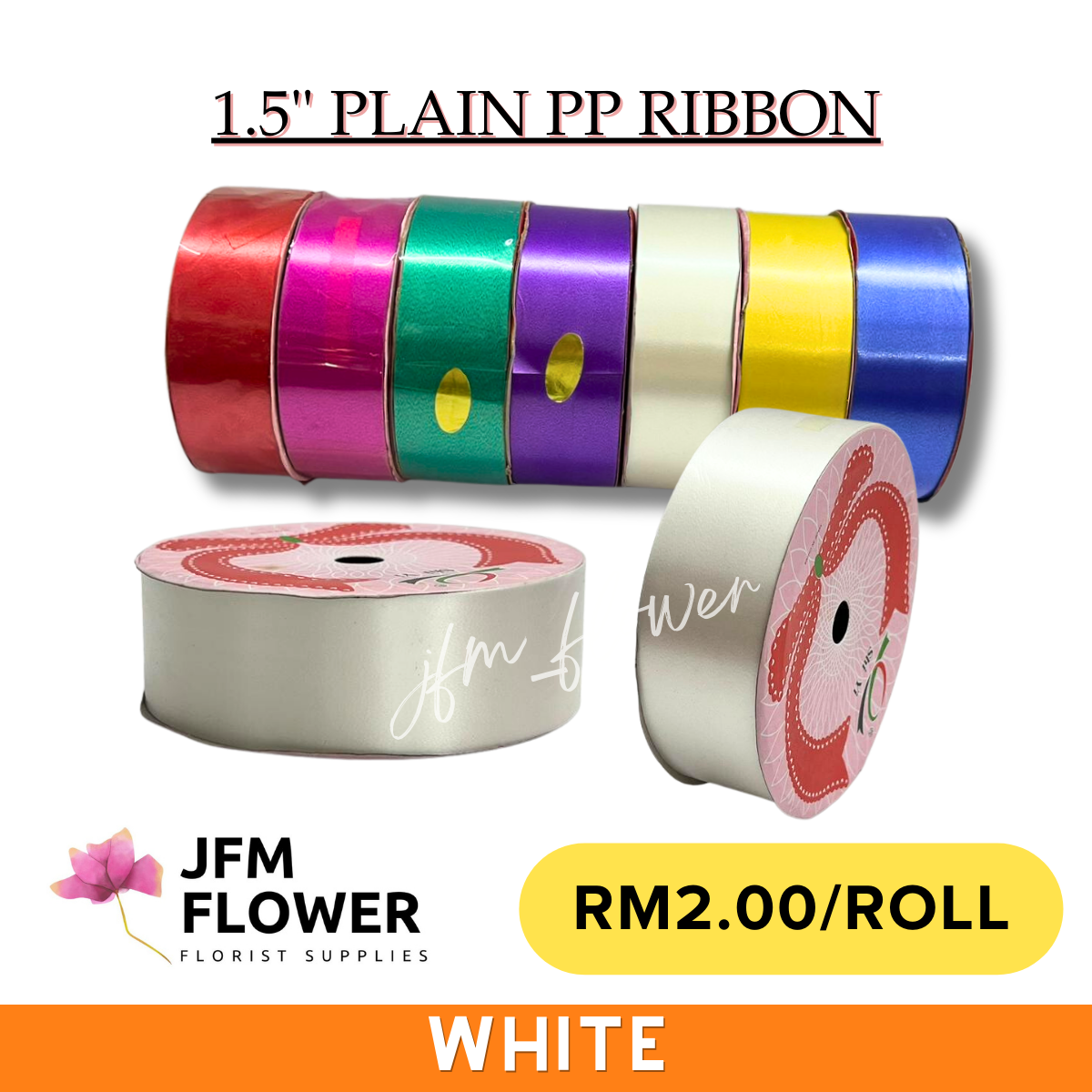 [RM2.00/ROLL] 1ROLL 1.5'' Plain PP Ribbon +-15yds Riben PP Plastik ...