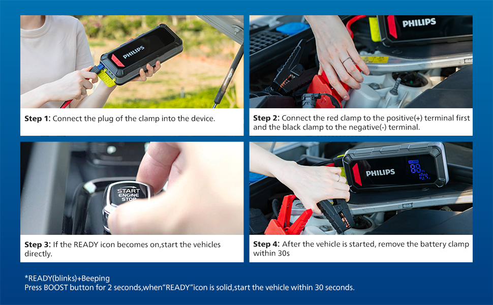 PHILIPS 2300A / Powerful 16000 mAh Portable Lithium Car Battery Jump ...