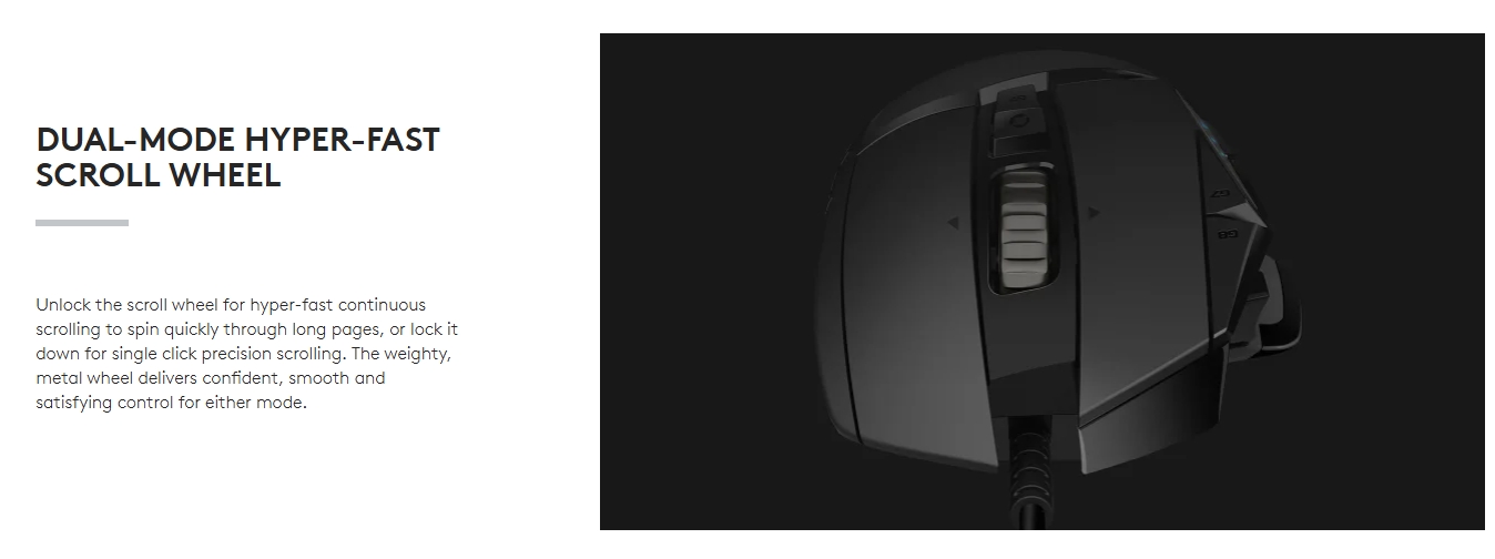 LOGITECH G502 HERO WIRED GAMING MOUSE WITH HERO 25K SENSOR / 25600 DPI ...