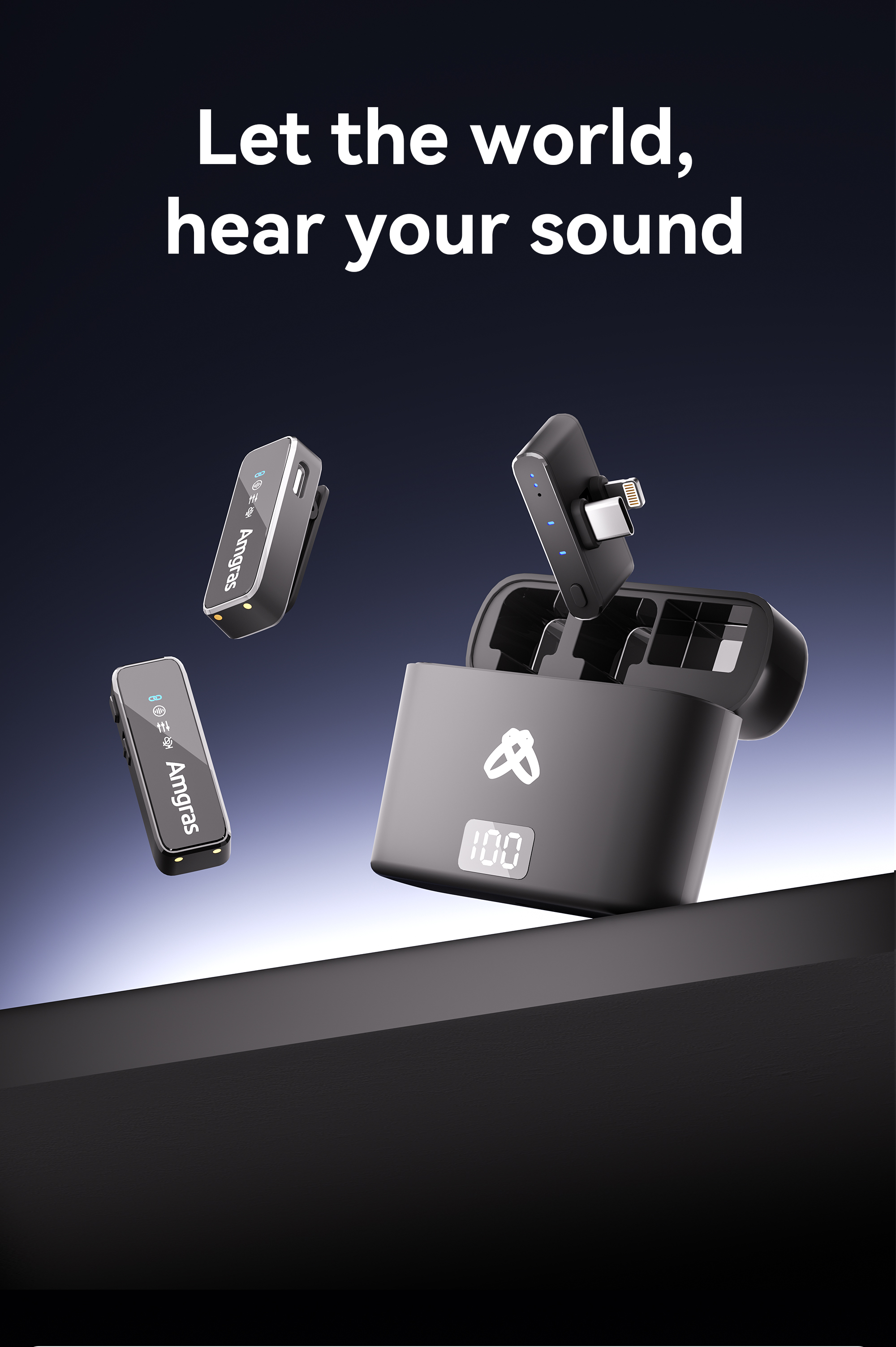 Amgras SoundMeta III Pro ANC Wireless Lavalier Microphone With ANC ...