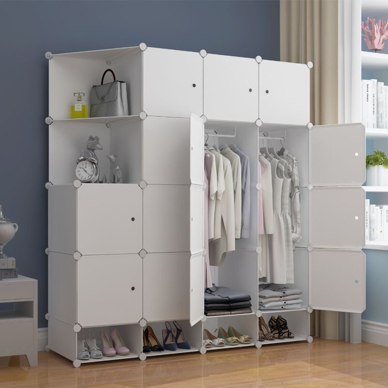 Wardrobe Almari Baju Rak Baju Clothes Storage Rack Cabinet 6-12Cube ...