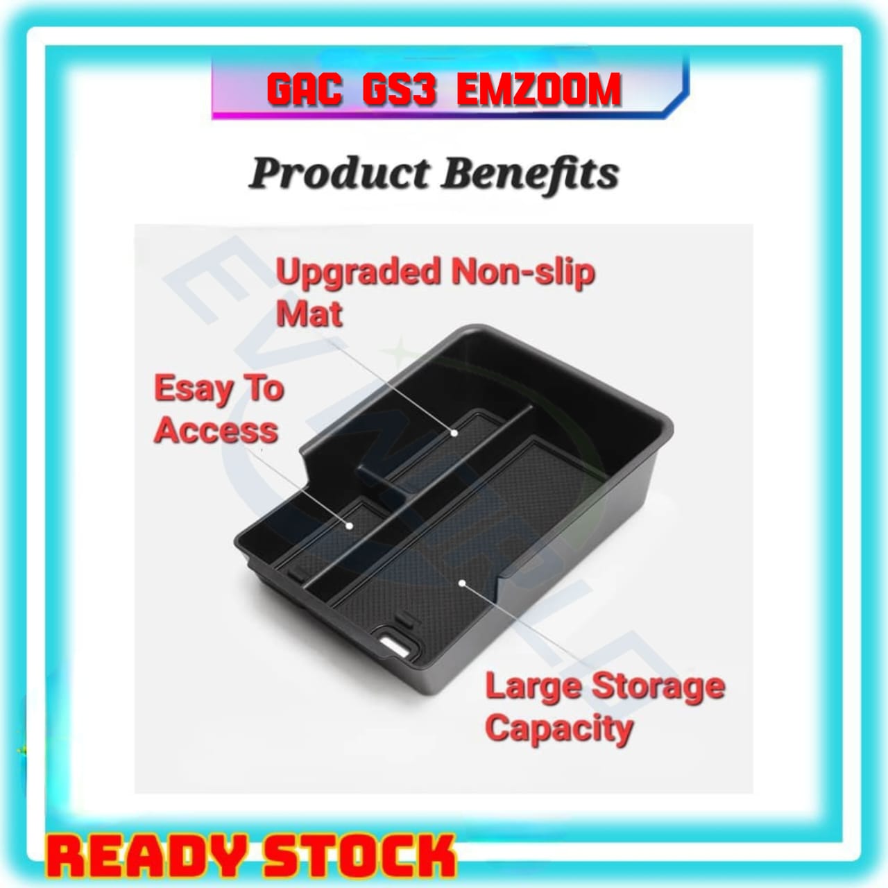 【G269】Kotak Penyimpanan Konsol Tengah GAC GS3 EMZOOM Armrest Storage ...