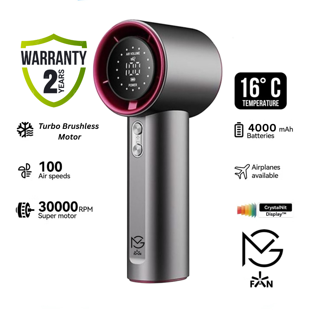 MG FAN High Speed Handheld Fan Strong Wind 100 Gear Adjustable Speeds ...
