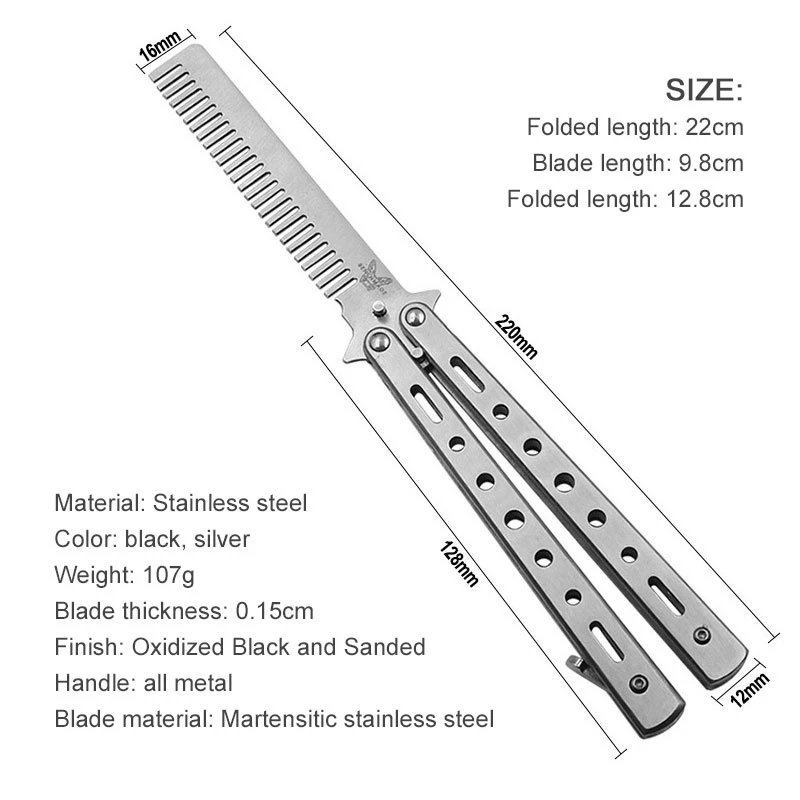 ZUJIACUN 2 Pcs Butterfly Fork And Spoon Set, Folding Stainless Steel