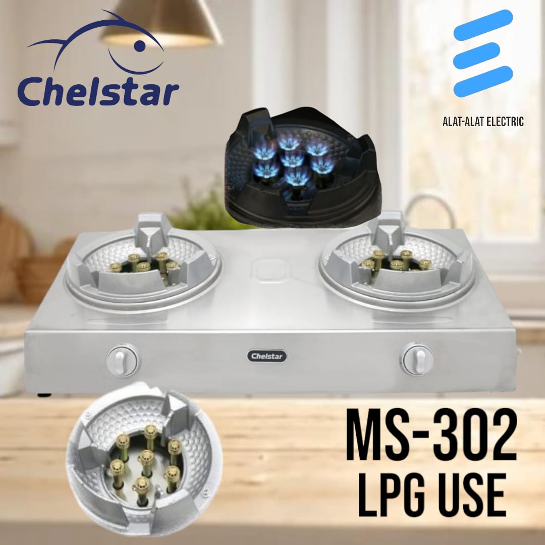 CHELSTAR MS-302 Gas Stove | High Pressure Cast Iron Burner | Stainless ...