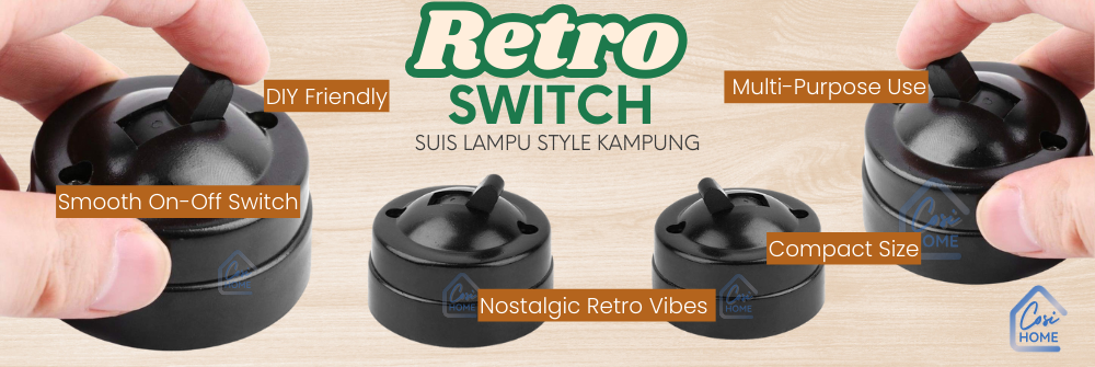RETRO TOGGLE SWITCH Vintage Switch ON OFF Button Round Wall Mounted ...