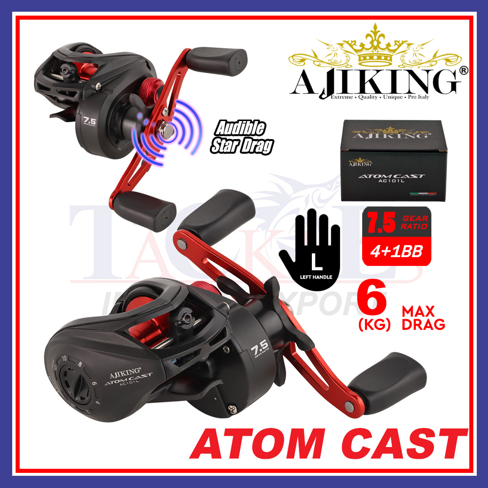 Ajiking Atom Cast AC101L Mesin Pancing Baitcasting |6kg Max Load | Kiri ...