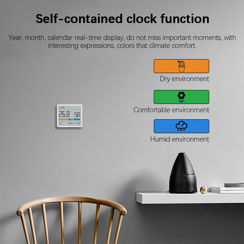 Atuman Duka Mute Temperature Humidity Clock TH1 LCD Display Home ...