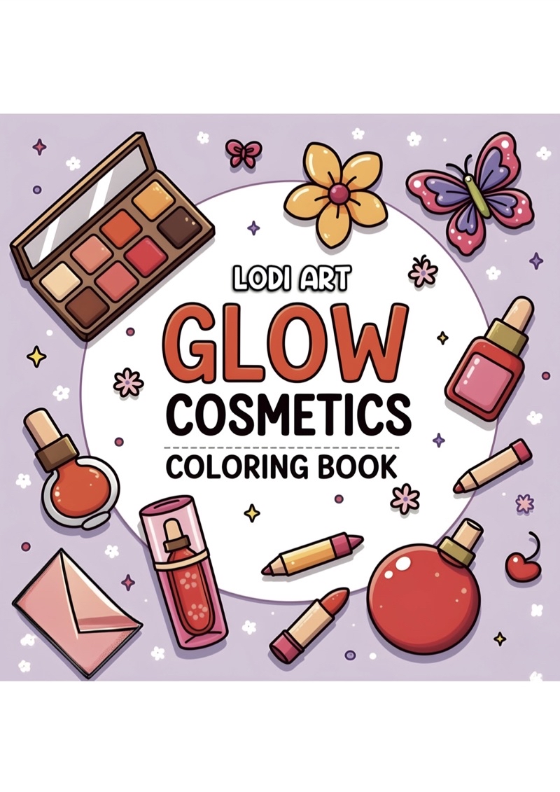 Glow cosmetics lodi art 55 pages Coloring book Buku mewarna Colouring ...