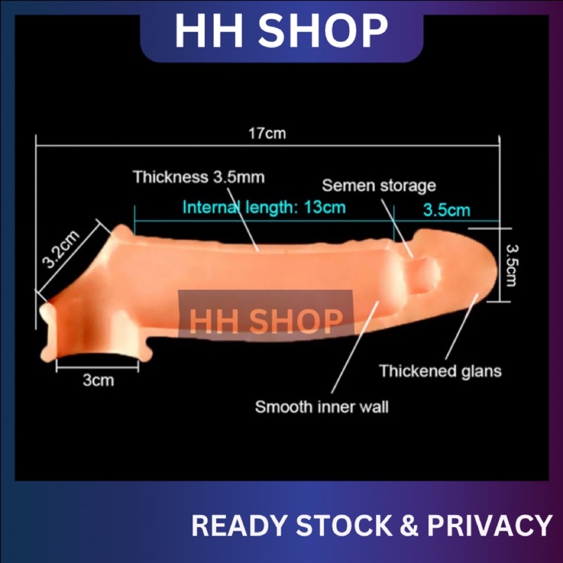 Reusable Sheath Girth Enhancing Penis Extender Sleeve 17cm Condom ...