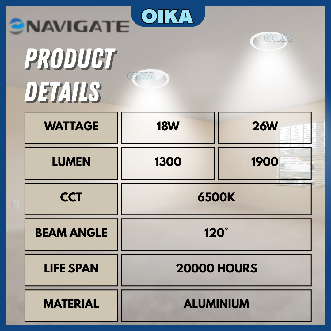 NAVIGATE LED Downlight 18W / 26W Ceiling Lighting Indoor Home Office ...