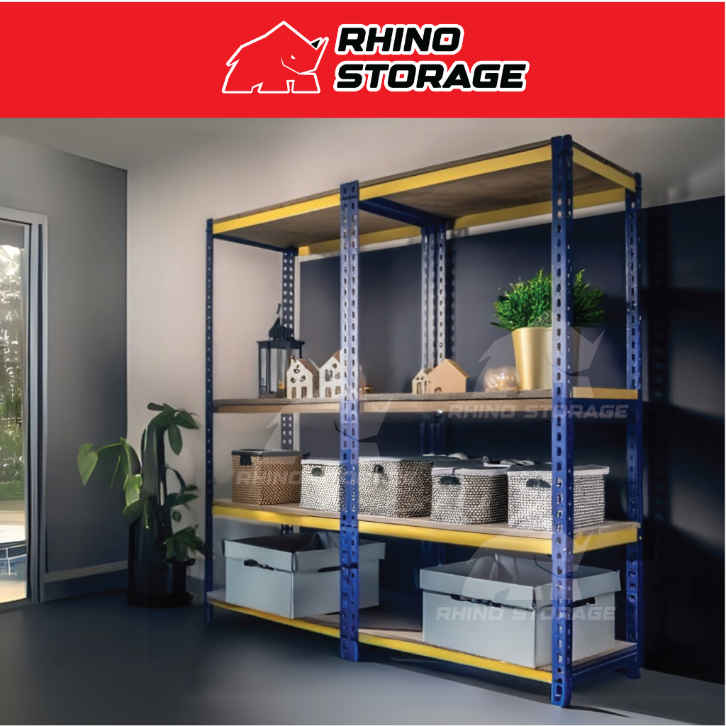 RHINO STORAGE Medium Duty 4 Level Boltless Rack Dapur Steel Rack Shelf ...