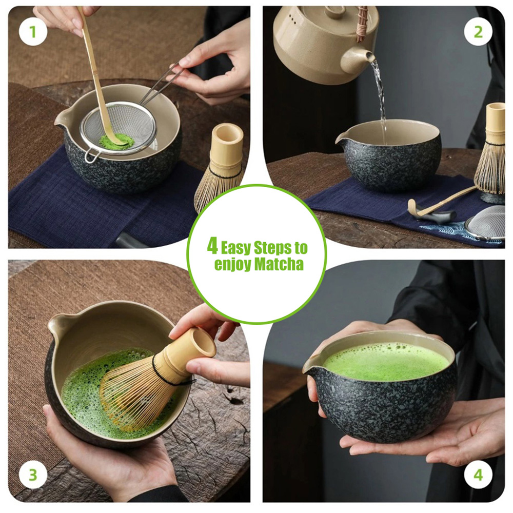 7-Piece Matcha Whisk Set – Traditional Japanese Tea Ceremony Kit With Bowl, Whisk, Scoop & Sifter - View #9
