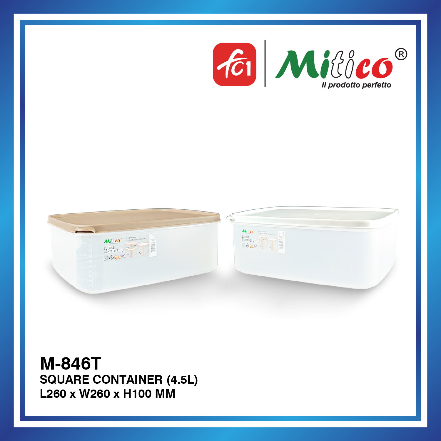 Mitico Premium Airtight Square Storage Stackable Container / Bekas ...