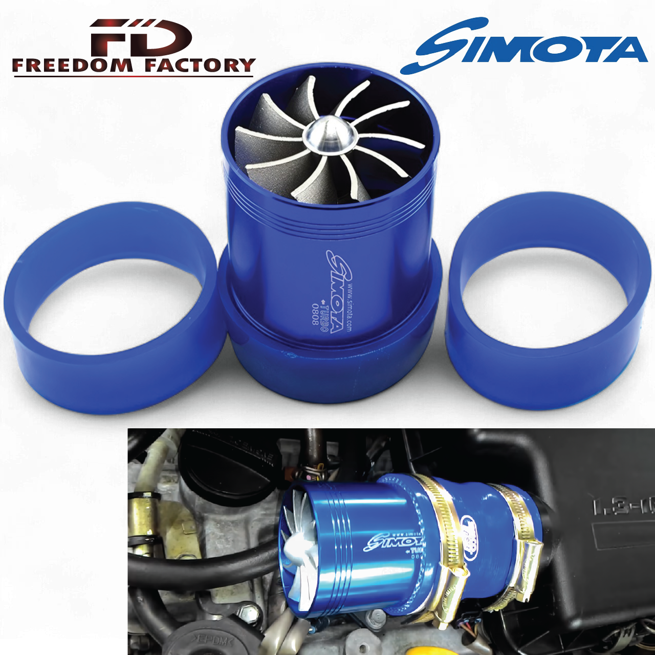 Simota Double Turbine Turbo Charger Air Intake Gas Fuel Gas Saver ...
