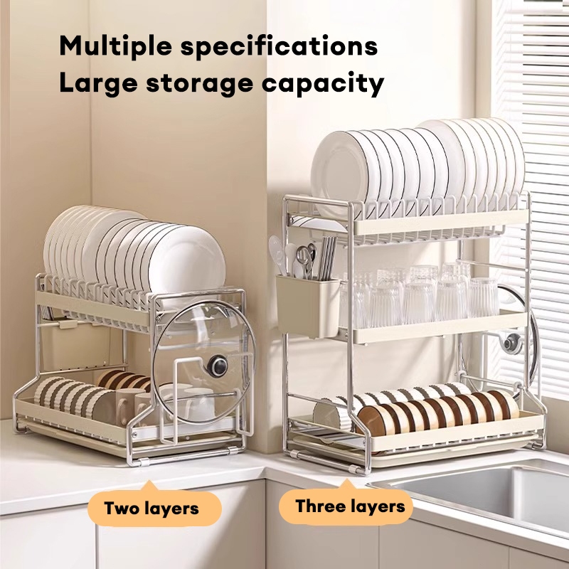 Kitchen Dish Rack Bowl&late Sturdy Dish Drainer Rak Storage Rack ...