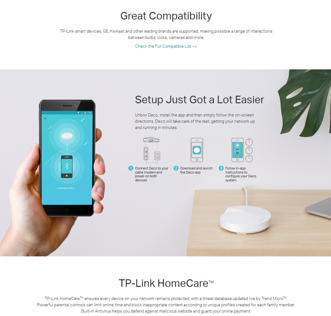 TP-Link Deco M9 Plus AC2200 Mesh WiFi Router 3-Pack Tri-Band Gigabit ...