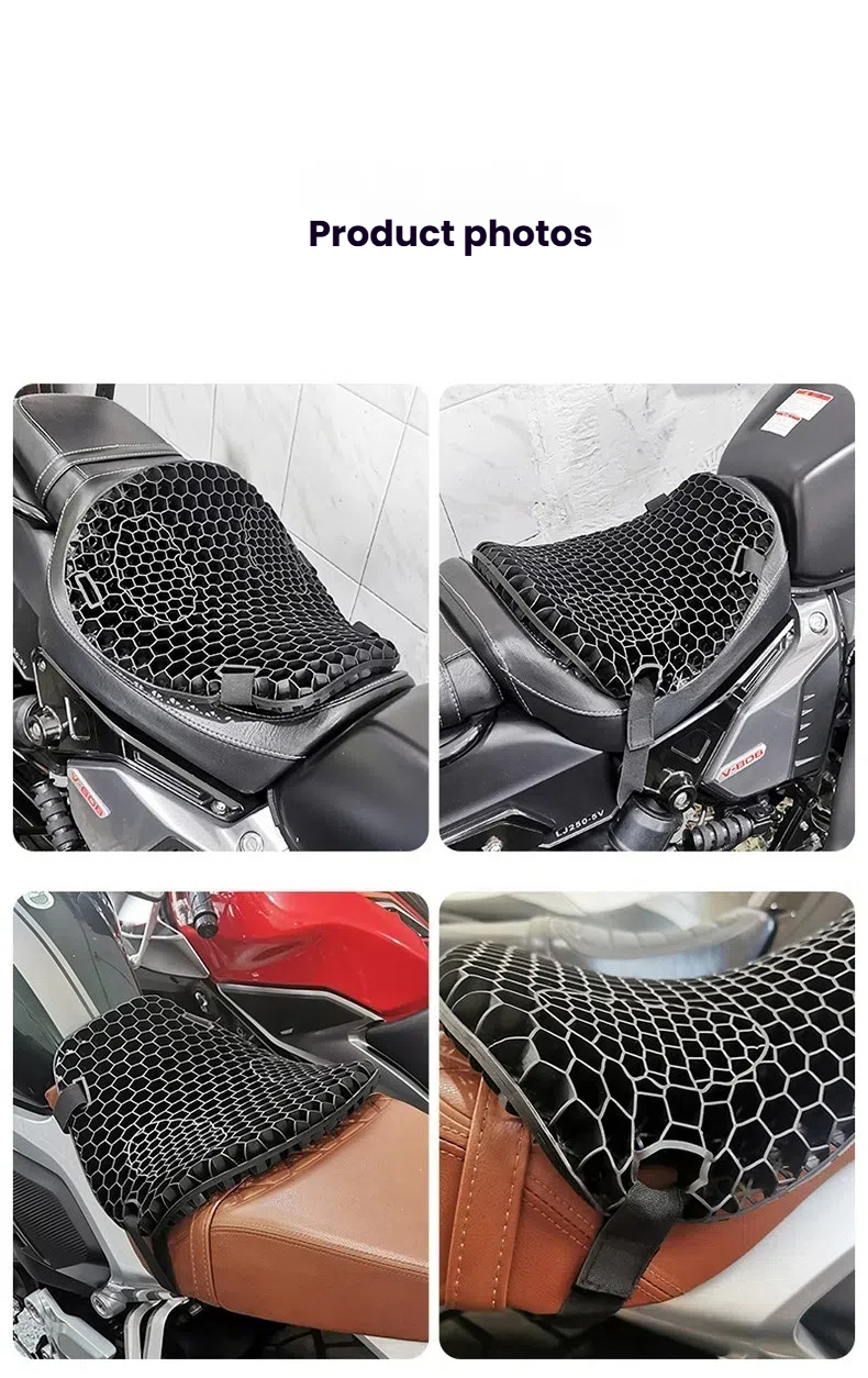 Honeycomb Gel Motorcycle Seat Cushion 3D Air Comfort Anti Slip Shockproof Pad Pelindung Sadel I.1387657723 - View #12
