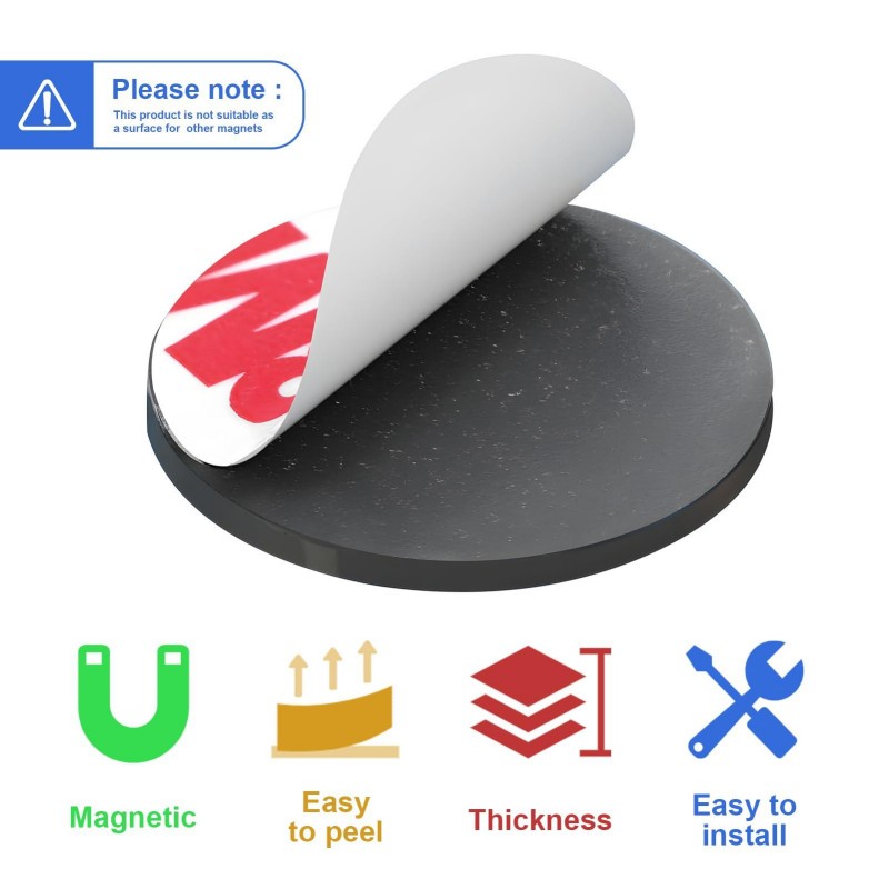 50Pcs 3M Adhesive Backed Soft Magnet Refrigerator Sticker Round Soft ...