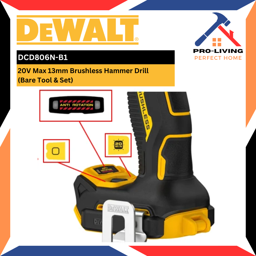 DEWALT DCD806 DCD806N-B1 20V Max 13mm Tukul Putar / 20V Max 13mm ...