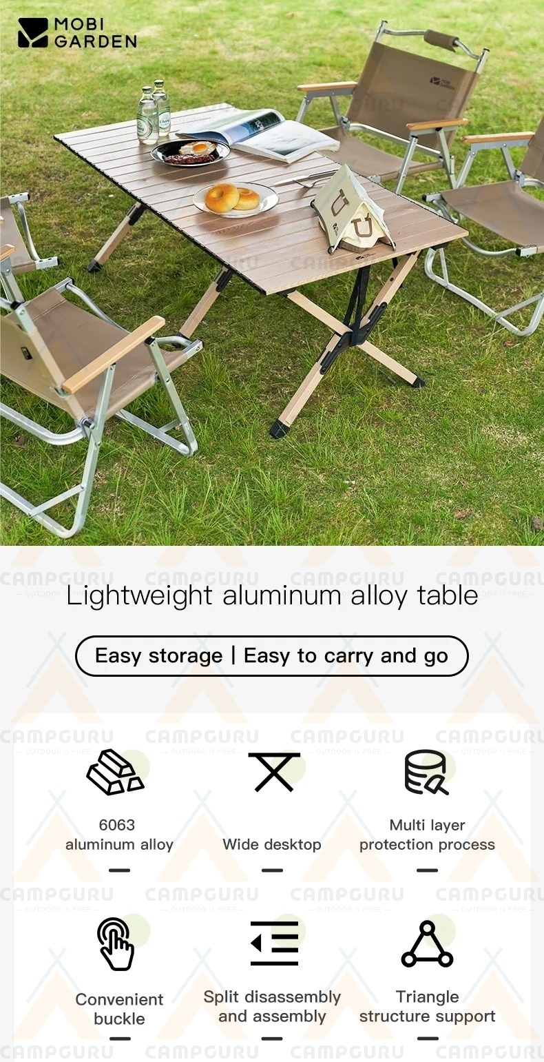 Mobi Garden Egg Roll Table Aluminum Alloy 6063 Lightweight Foldable ...