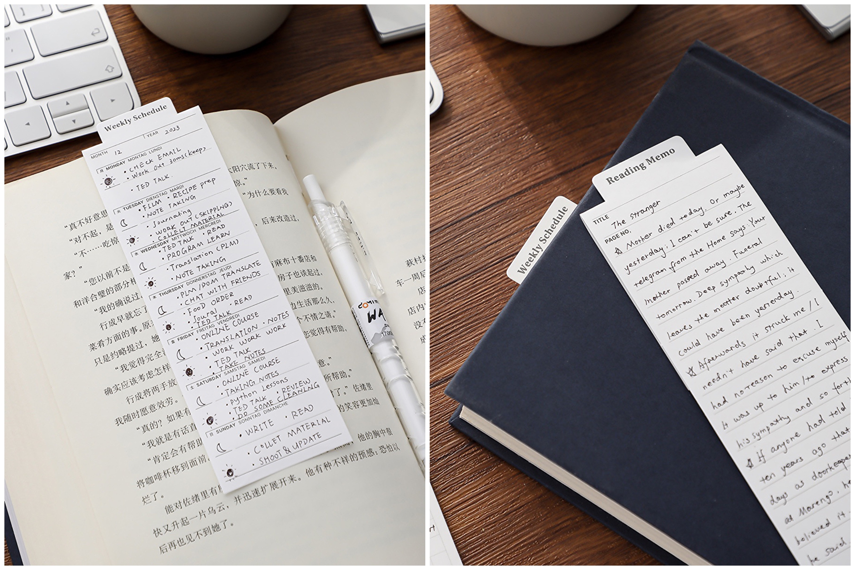 INS Minimalist Bookmark Style Functional Memo Tabs Foldable Index Tag ...
