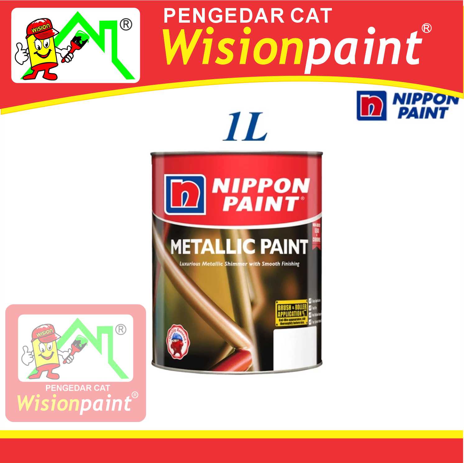1L ( Nippon Paint Metallic Paint Solvent ) For Wood & Metal Smooth ...