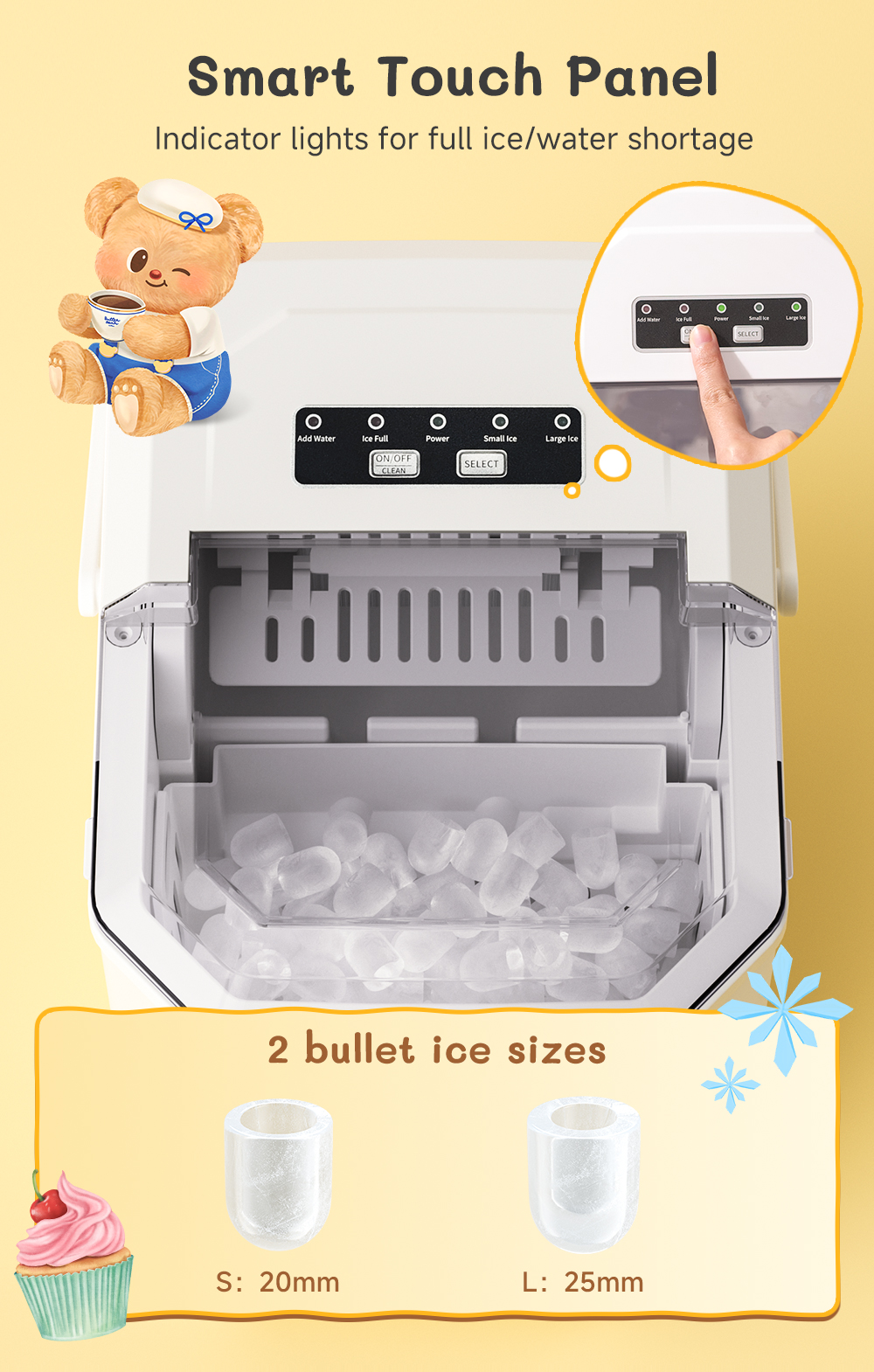 【Simplus×Butterbear】Simplus Ice Maker | 12kg Homemade Ice Cubes | 24h ...