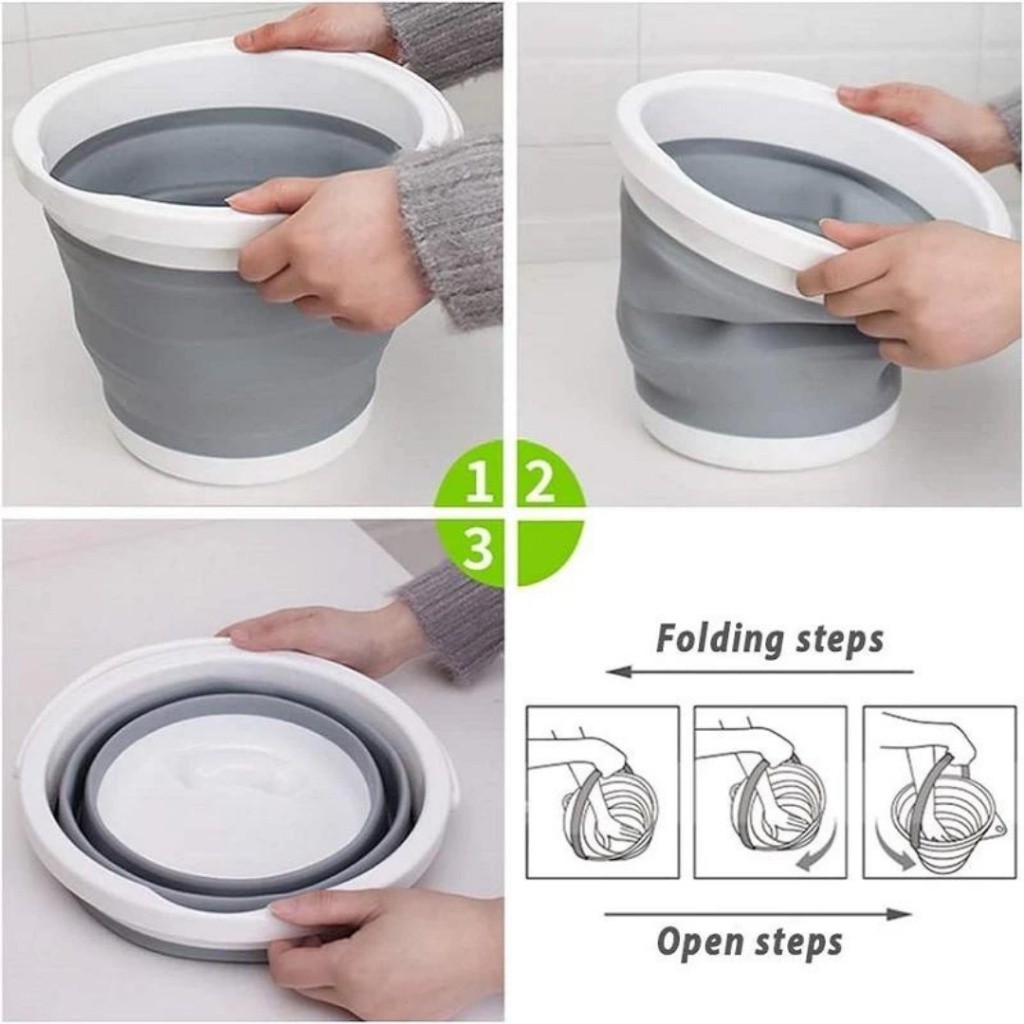 5L/10L Foldable Bucket Collapsible Bucket Baldi Lipat Water Bucket Car ...