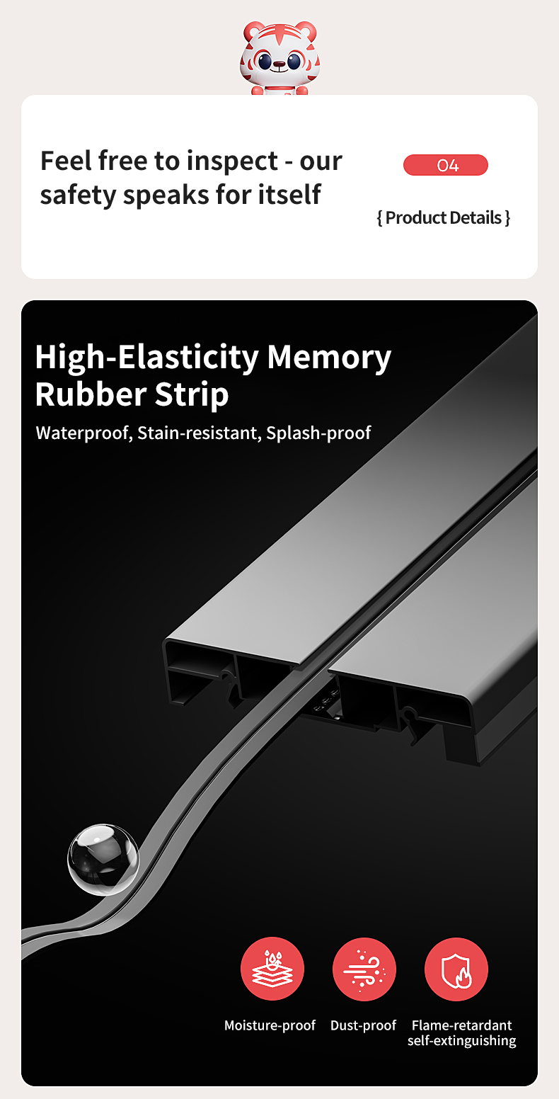 HAIKO Smart Display Power Track Socket Strip with Touch Light Slide ...