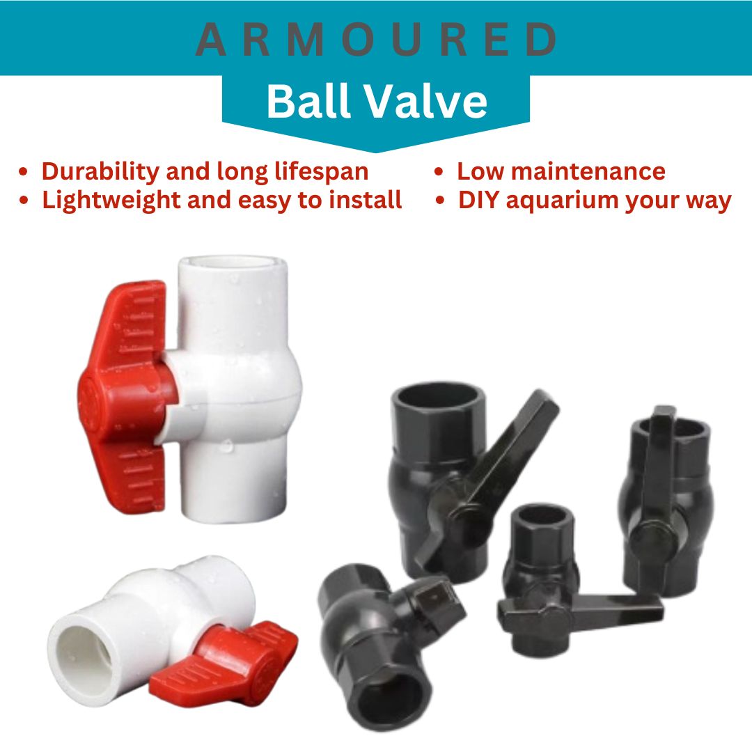 PVC Ball Valve Stopcock Threaded Fitting for DIY Aquarium Fish Tank ...