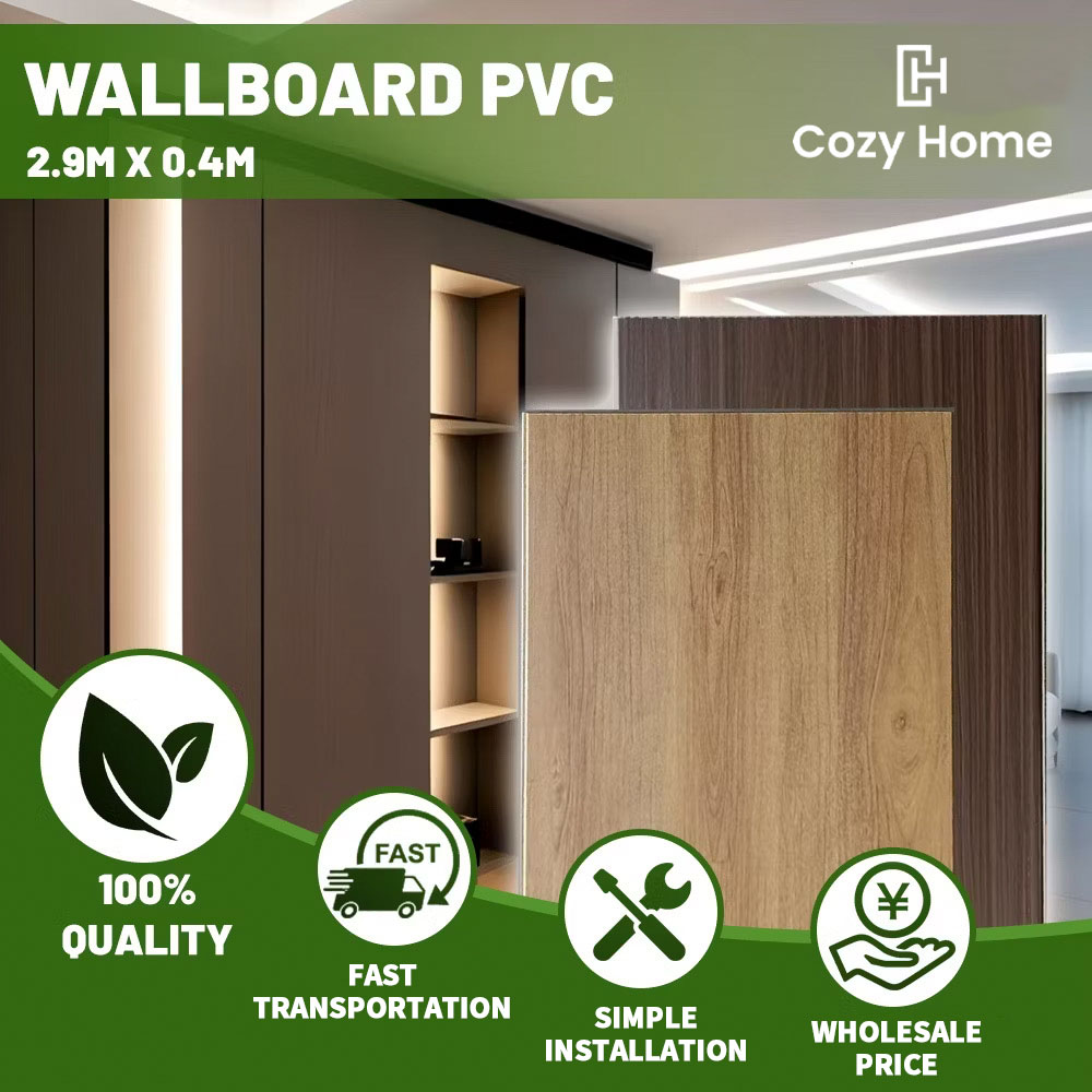 2.9m x 0.4m PVC wall panel Wallboard dinding Click-lock wall plank wpc ...