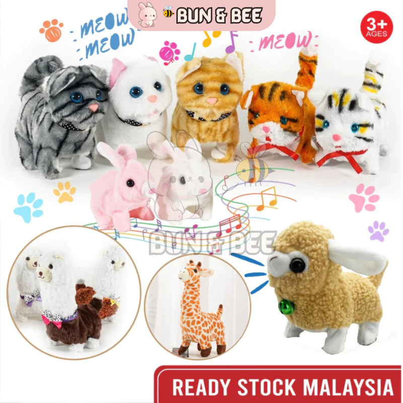 Mainan Kucing Elektrik Kanak Kanak Children Electronic Walking Plush ...