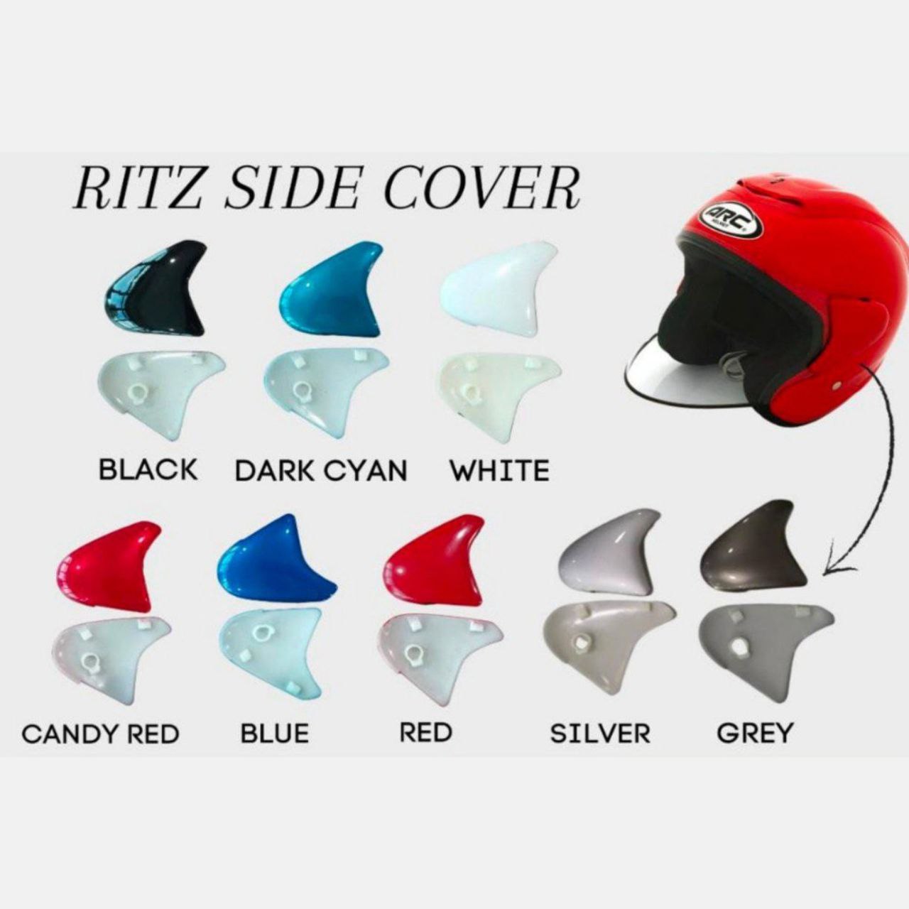 ARC RITZ Helmet Side Cover/Side Cap Replacement/Penutup Sisi Topi ...