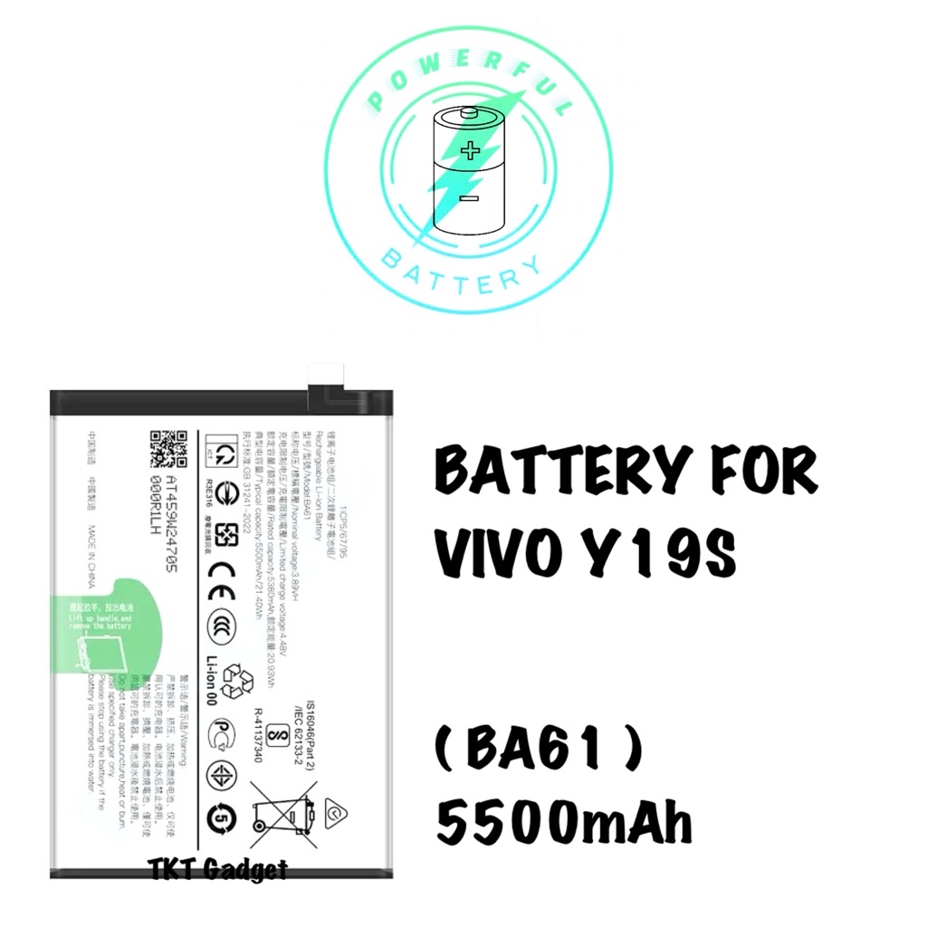 BATTERY FOR VIVO Y19S (2024) (BA61) 5500mAh | Shopee Malaysia
