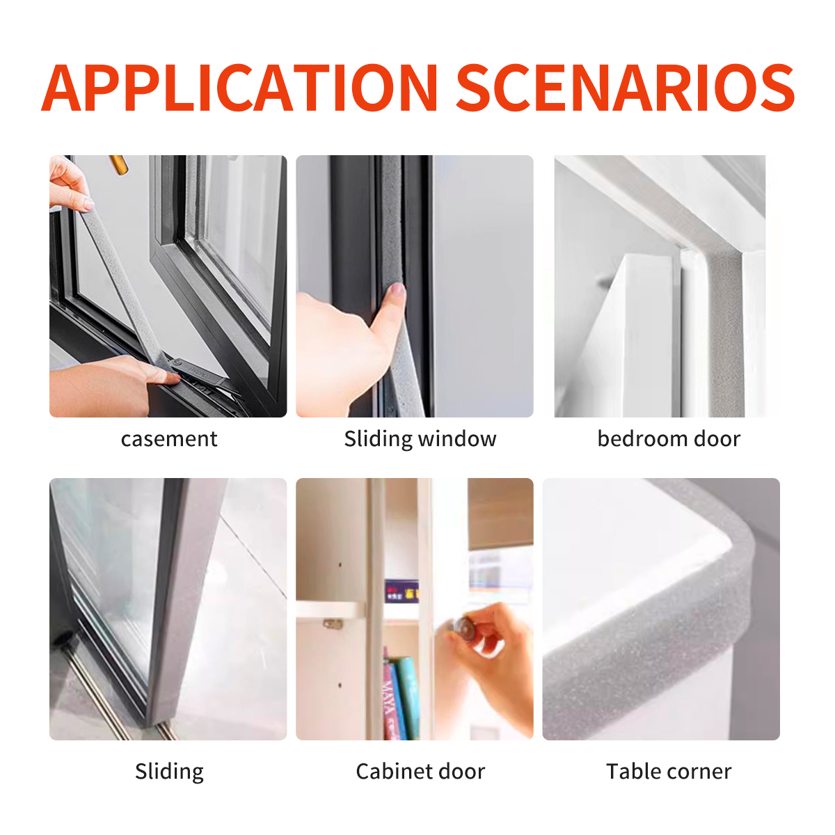 2M Window Door Sealing Strip Self-Adhesive Sponge Soundproof Halang ...